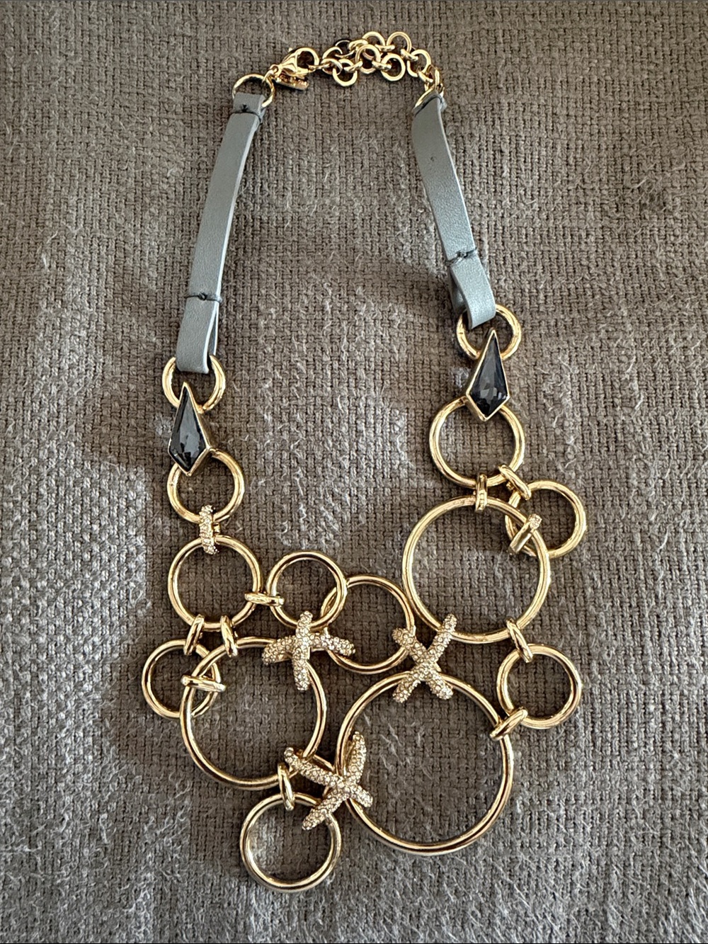 Alexis Bittar Gold Tone Necklace with Black Accents